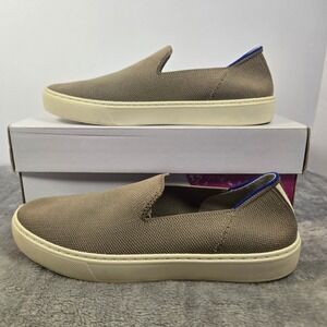 Rothys The Sneaker Taupe Slip On Knit Shoes Womens Size 8 Sustainable Washable